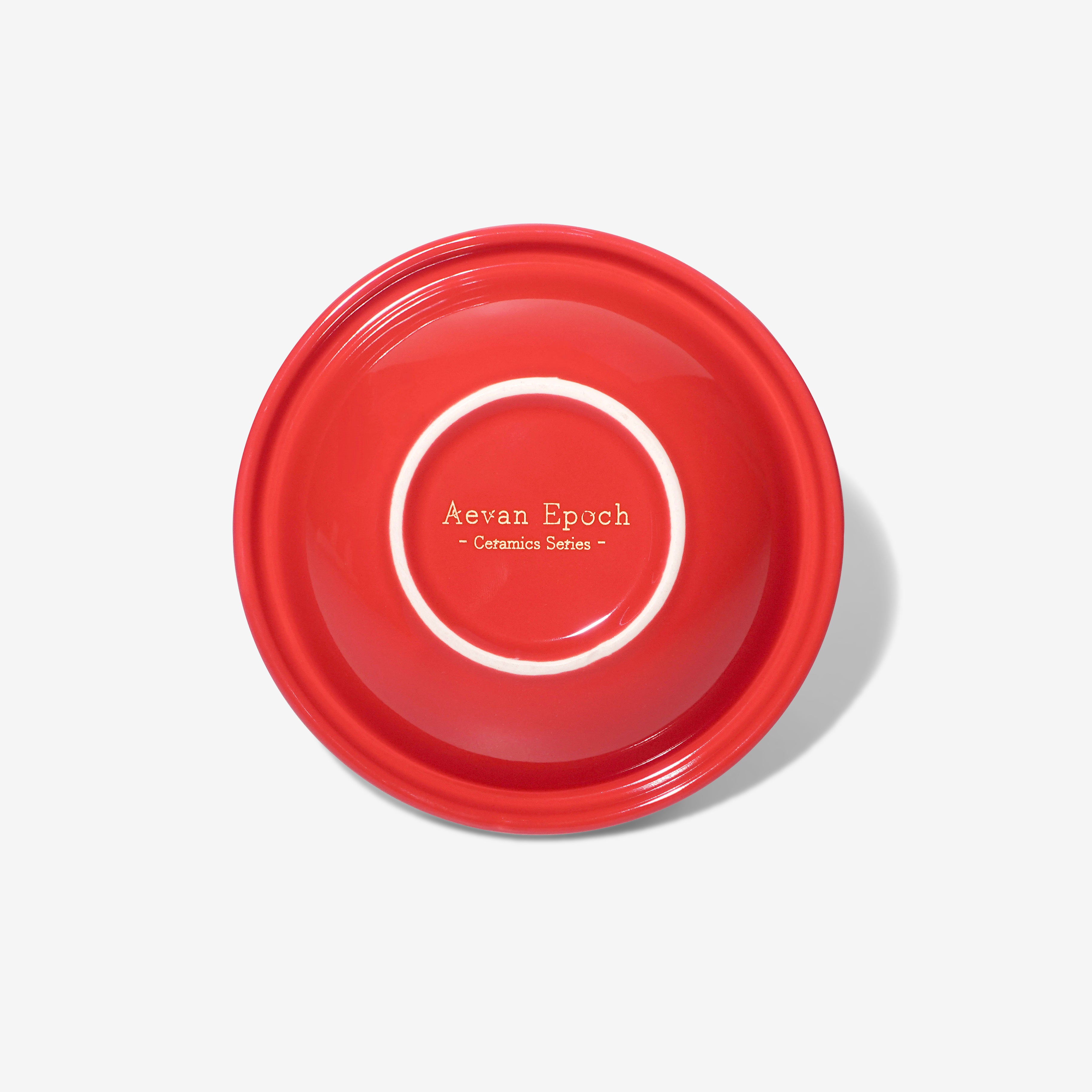 Aevan Epoch|Premium Handcrafted Ceramic Pet Bowl – Glossy – Cherry