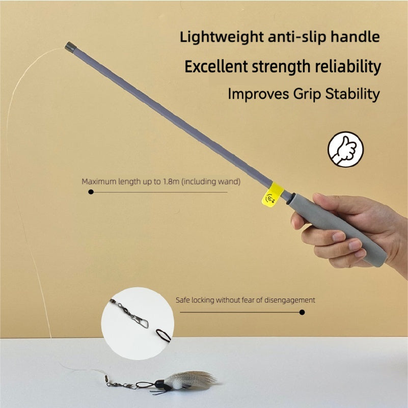 Moforce|Hunting Master Fishing Rod Cat Teaser Wand – Includes 1 Insect Toy Head