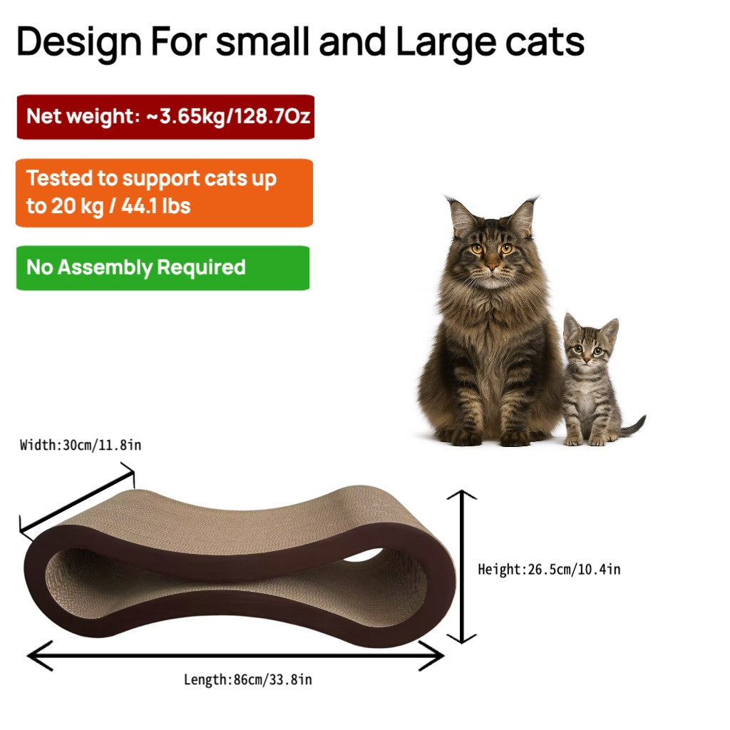 Purrch Collective|Infinity Ergonomic Cat Scratcher – Reversible Figure-8 Lounge