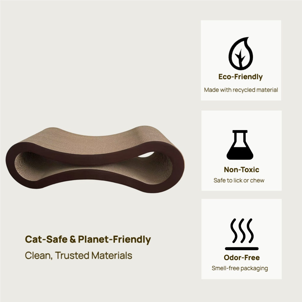Purrch Collective|Infinity Ergonomic Cat Scratcher – Reversible Figure-8 Lounge