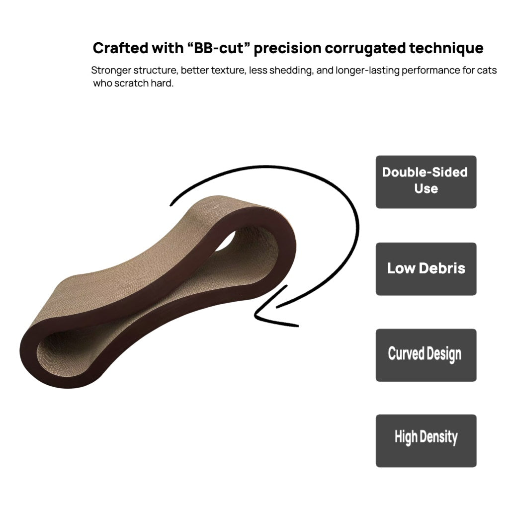 Purrch Collective|Infinity Ergonomic Cat Scratcher – Reversible Figure-8 Lounge