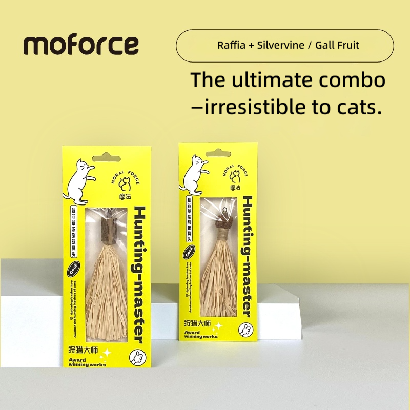 Moforce｜Hunting Master Raffia Teaser Wand Replacement – Silvervine & Gall Fruit