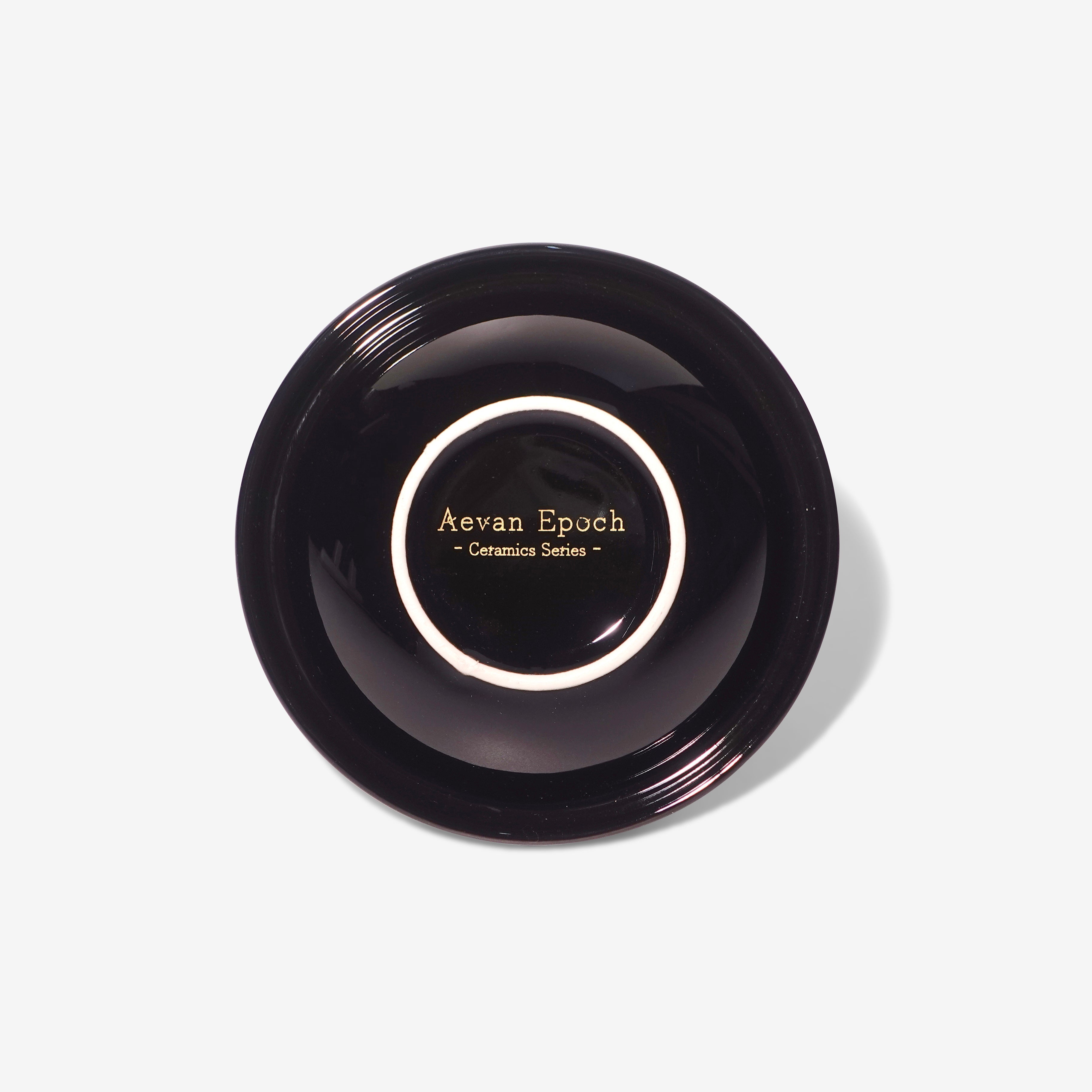 Aevan Epoch｜Premium Handcrafted Ceramic Pet Bowl – Black & Gold Glossy
