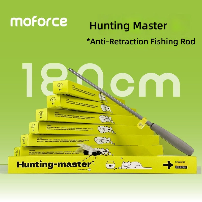 Moforce｜Hunting Master Fishing Rod Cat Teaser Wand  – Includes 1 Insect Toy Head